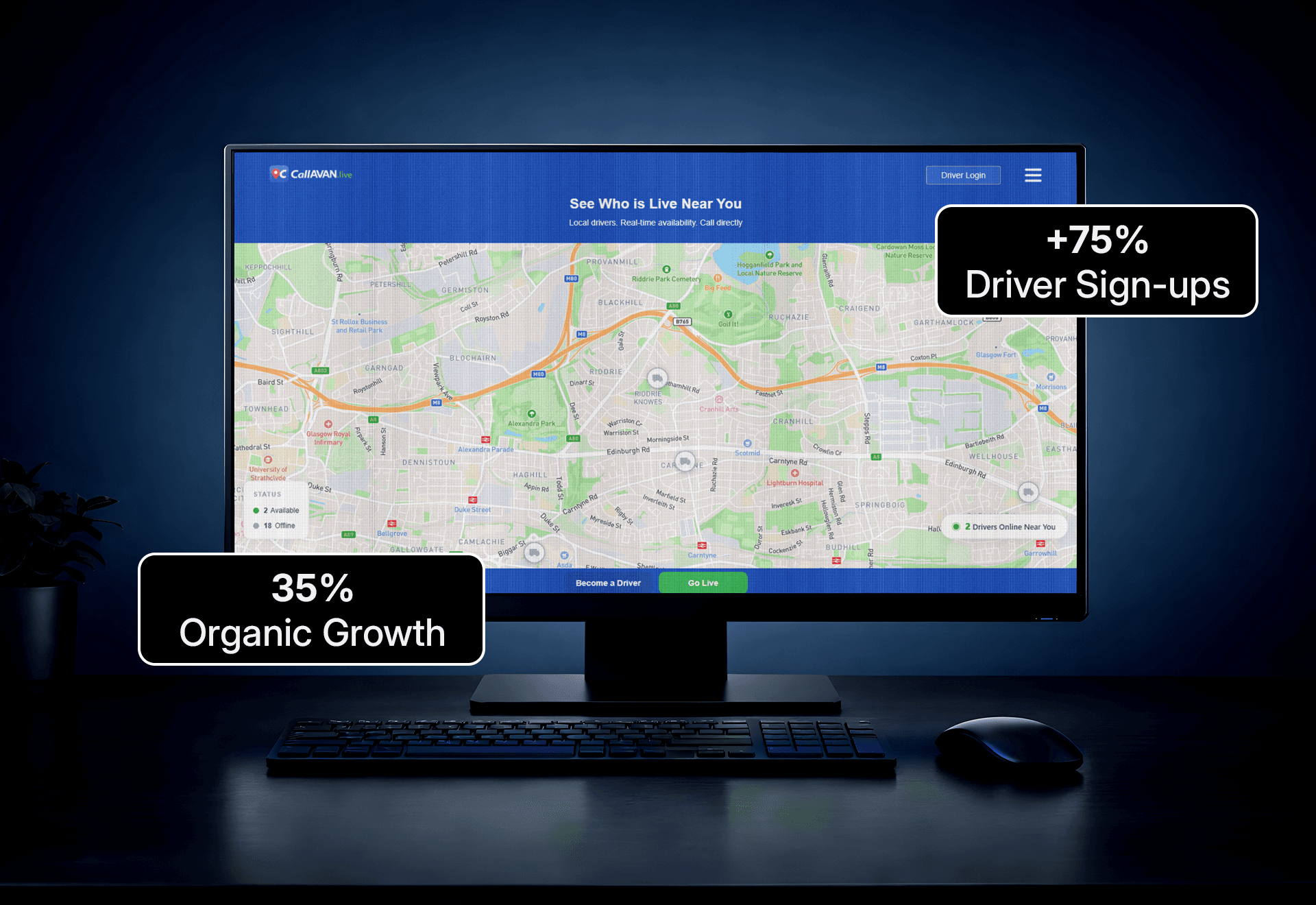 Custom marketplace platform development services for Call A Van