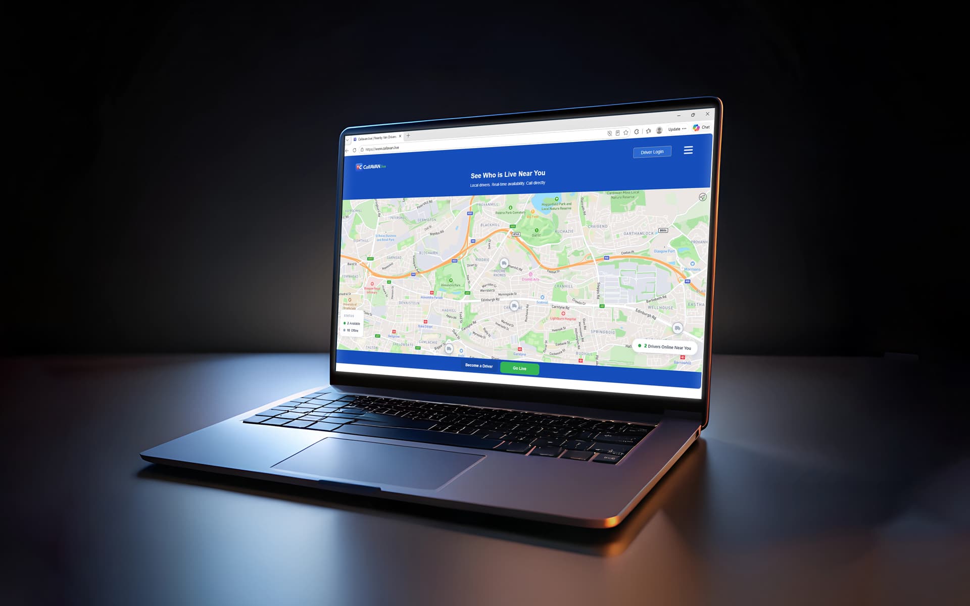 Custom real-time van marketplace platform for Call A Van
