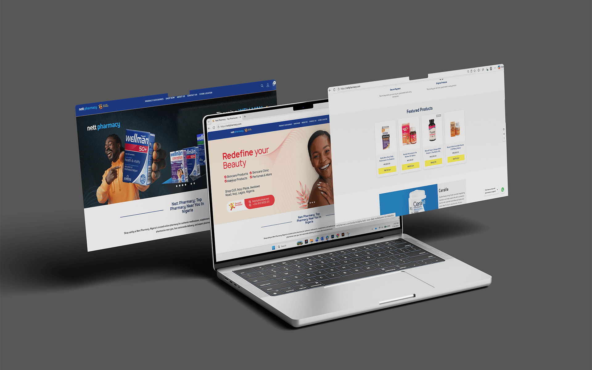 Shopify store design and development services for Nett Pharmacy