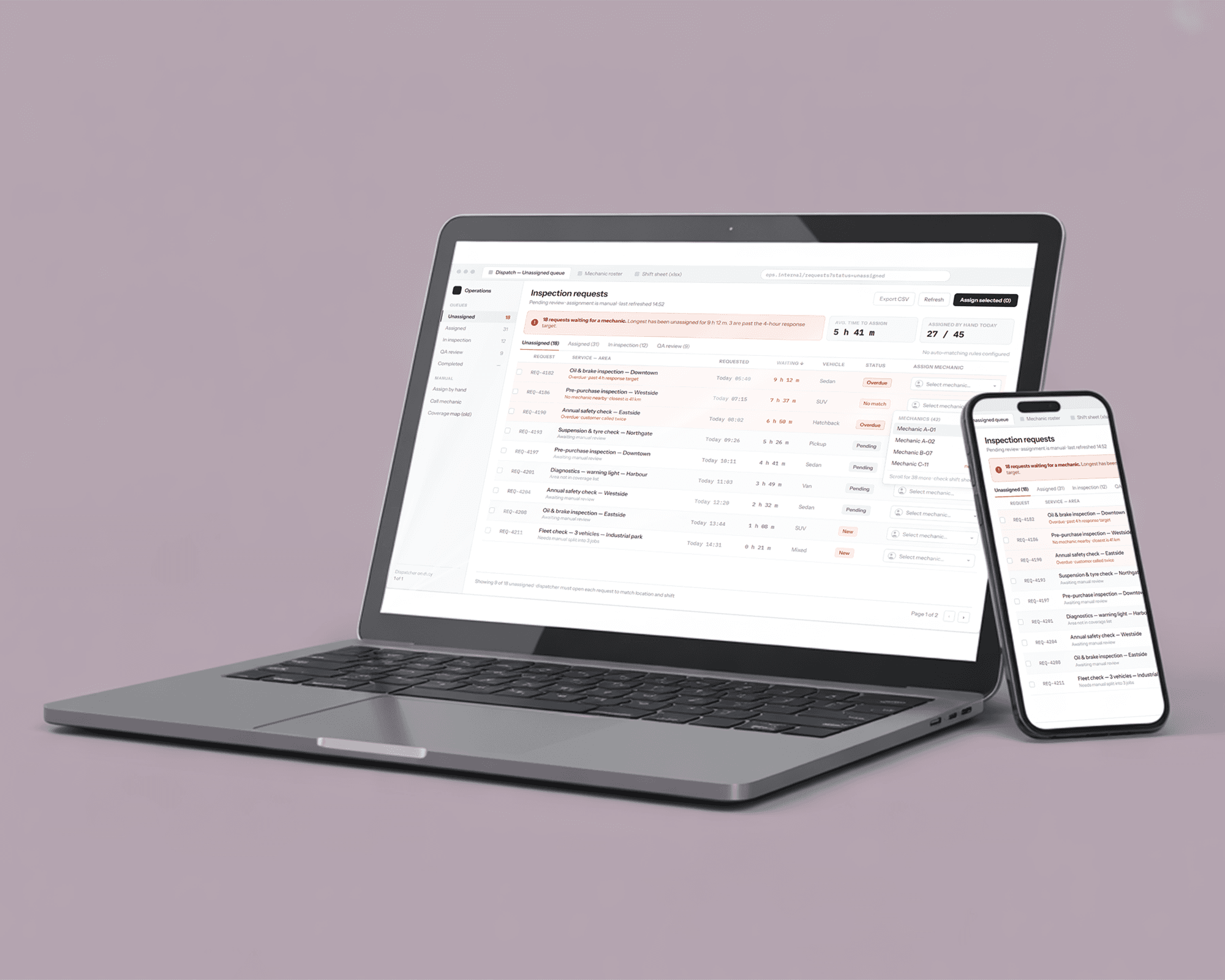 Solve complex vehicle inspection, mechanic assignment, workflow automation, and payment processing challenges by hiring expert custom web application developers.