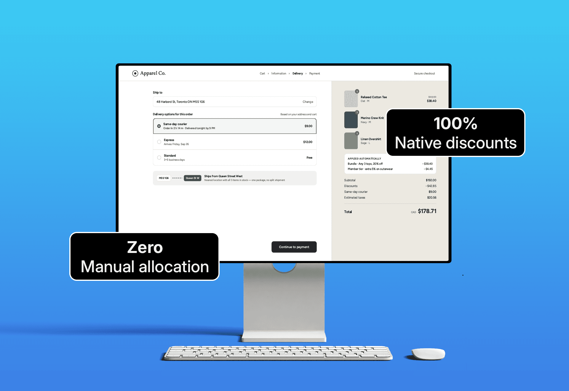 Custom Shopify checkout extensibility services for an apparel brand