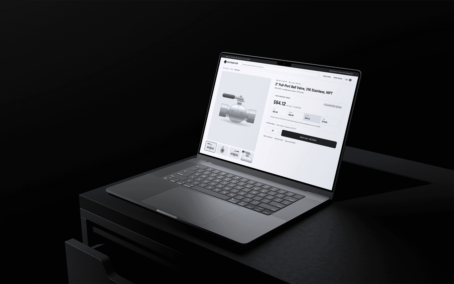 Custom Shopify app for live SAP B2B pricing on the storefront