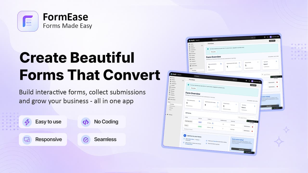 Screenshot: FormEase form builder