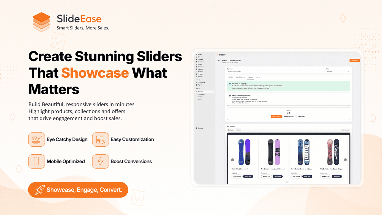 Screenshot: SlideEase slider on a storefront